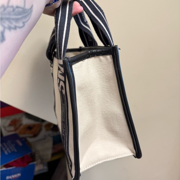 Steve Madden Canvas Tote Bag - Black and Cream - Picture 2 of 5